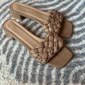 Elegant Brown Woven Women's Sandals